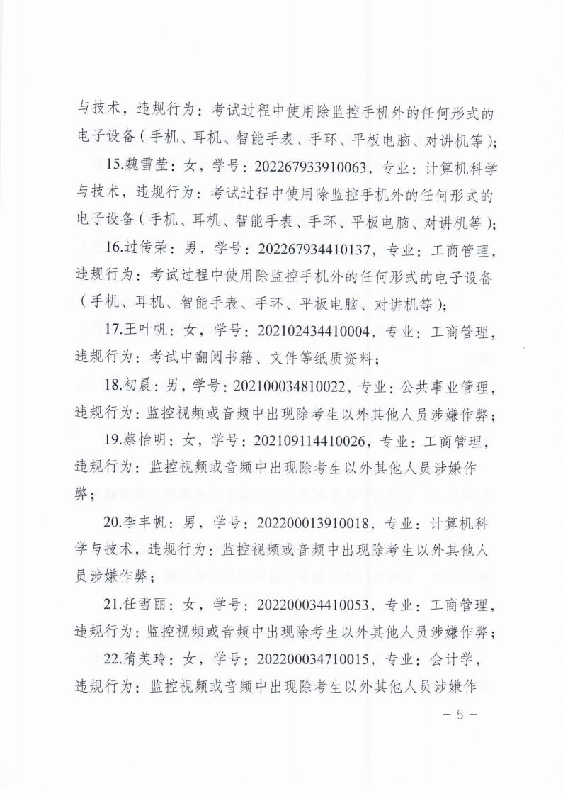 关于对在2024年4月试点高校网络教育部分公共基础全国统一考试中违规学生的处理决定jpg_Page5.jpg